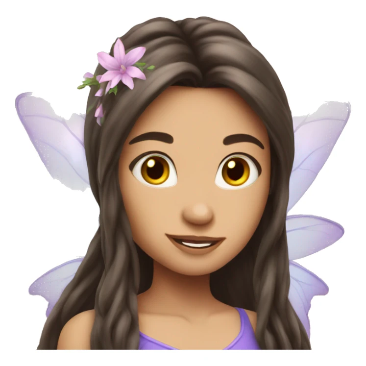 Brunette attractive long hair fairy sticker