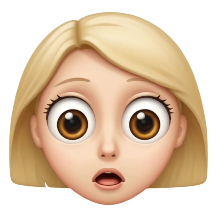 Original emoji Shocked face with wide a big eyes on his face sticker