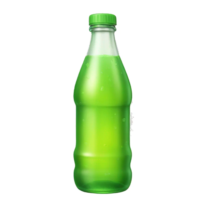 Yellow green soda bottle sticker
