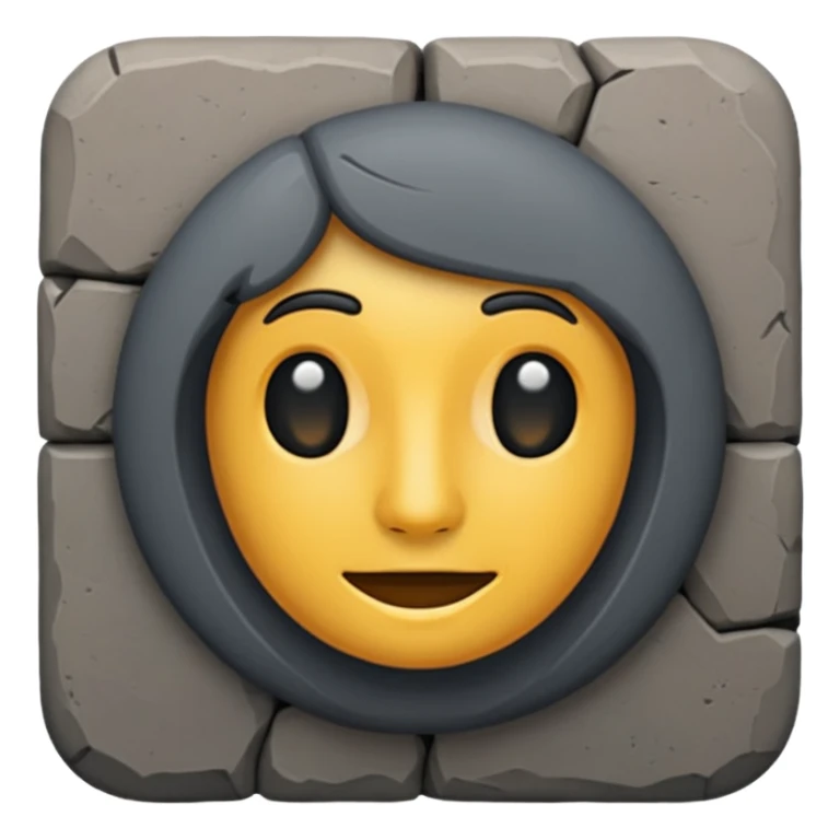 Single dark-gray Roman sanpietrino emoji, minimal and rounded sticker