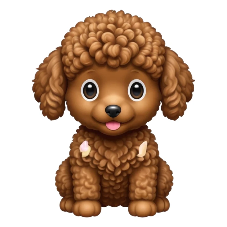 Cute brown poodle toy puppy sticker