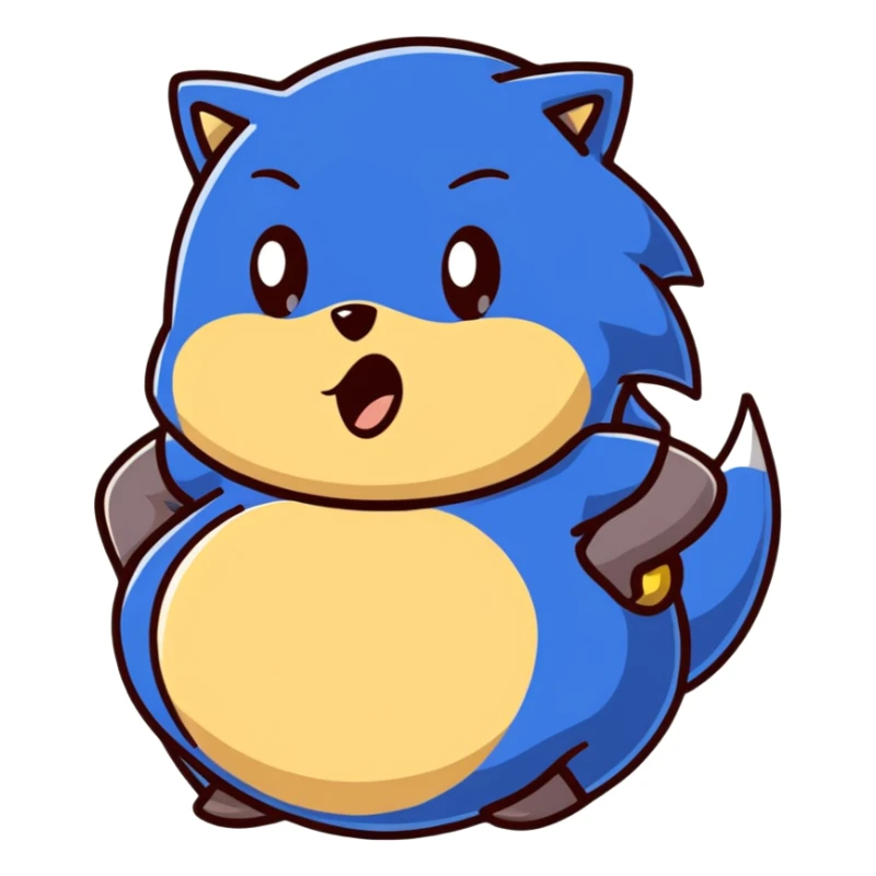 Sonic the hedgehog character with pregnant belly sticker