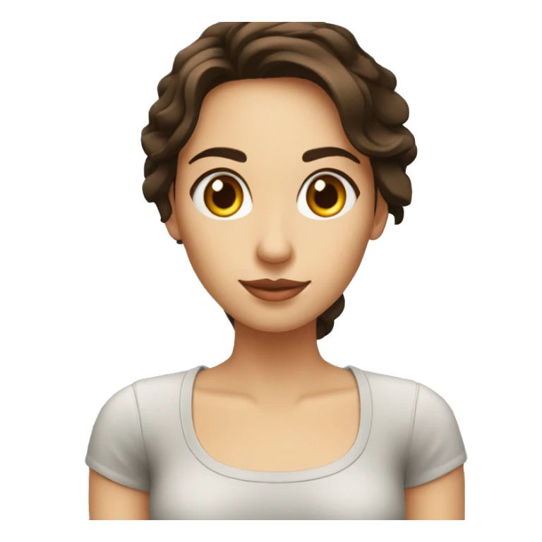 Femme mûre yeux charbon brune mi-long sticker