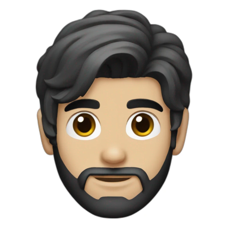 Zayn Malik with long black hair and beard sticker