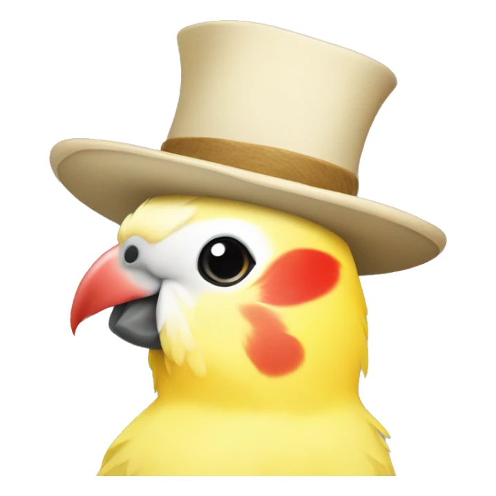 lutino cockatiel in a hat sticker