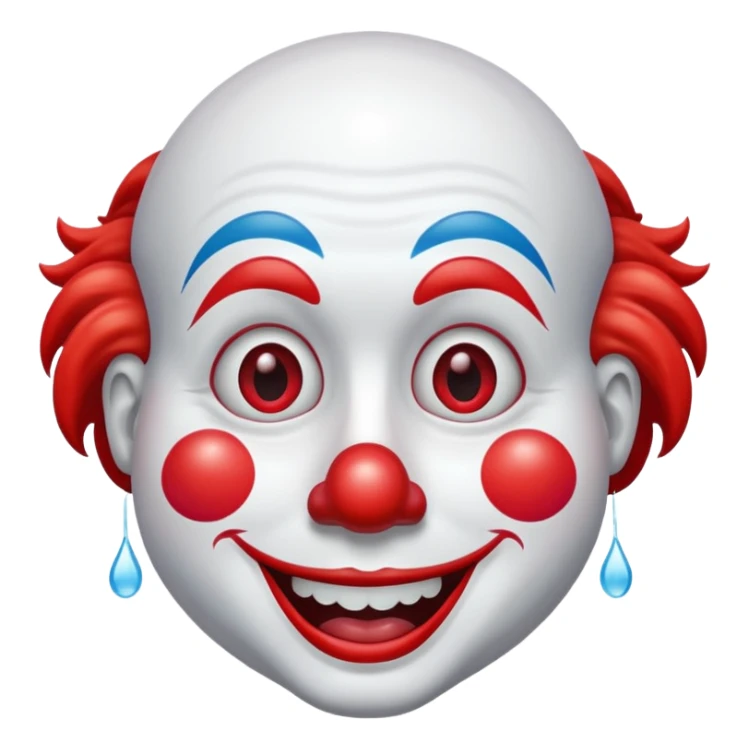 Watery eyes emoji and Merge with 🤡  sticker