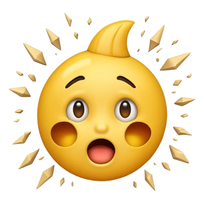 Make a normal classic yellow emoji that’s crashing sticker
