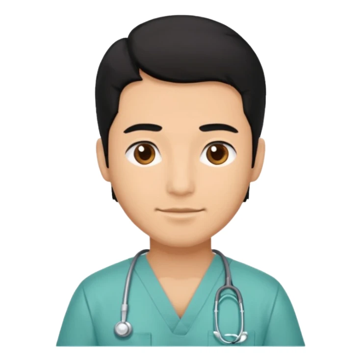 male with a scrubs and blanck hair sticker