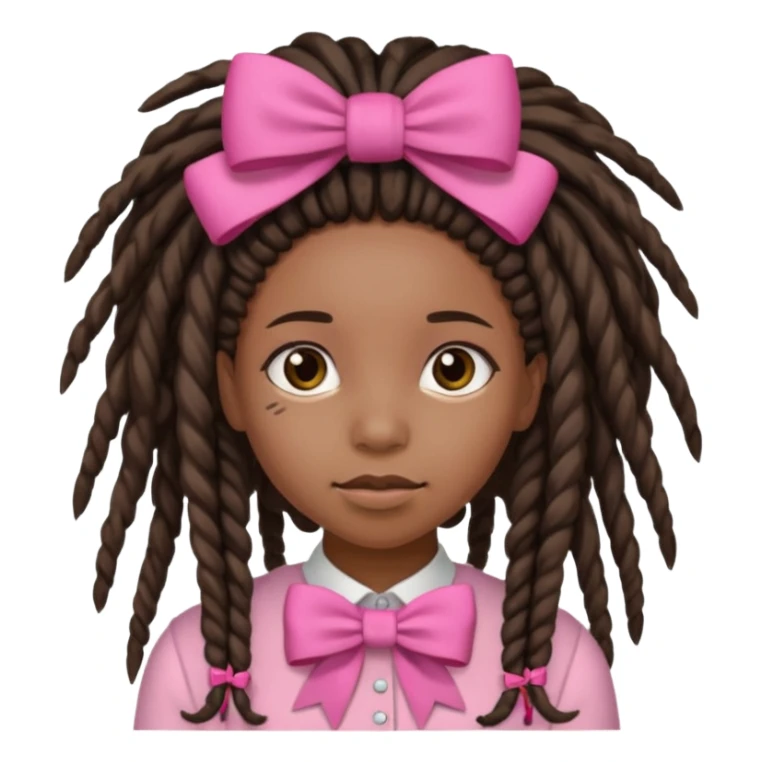 A black girl with dreadlocks and pink bows sticker
