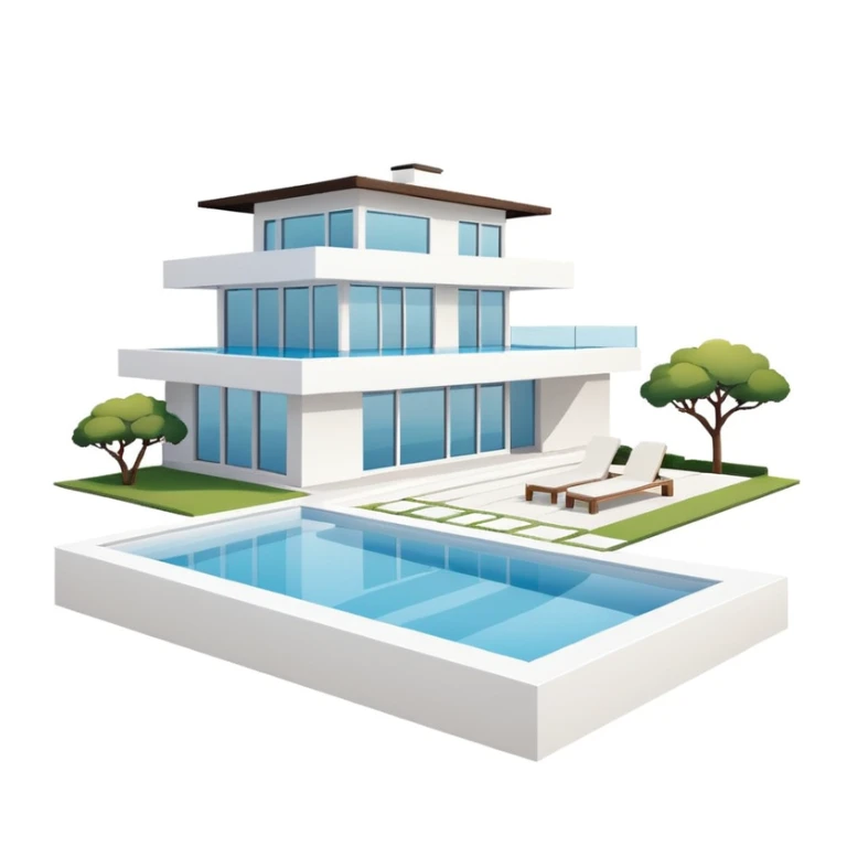 modern house on the hill, with a pool ON THE HILL WITH VIEW AT THE CITY sticker