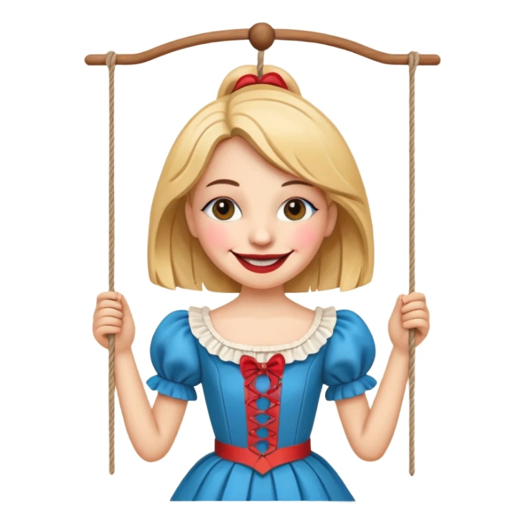 A marionette which is a beautiful happy girl sticker