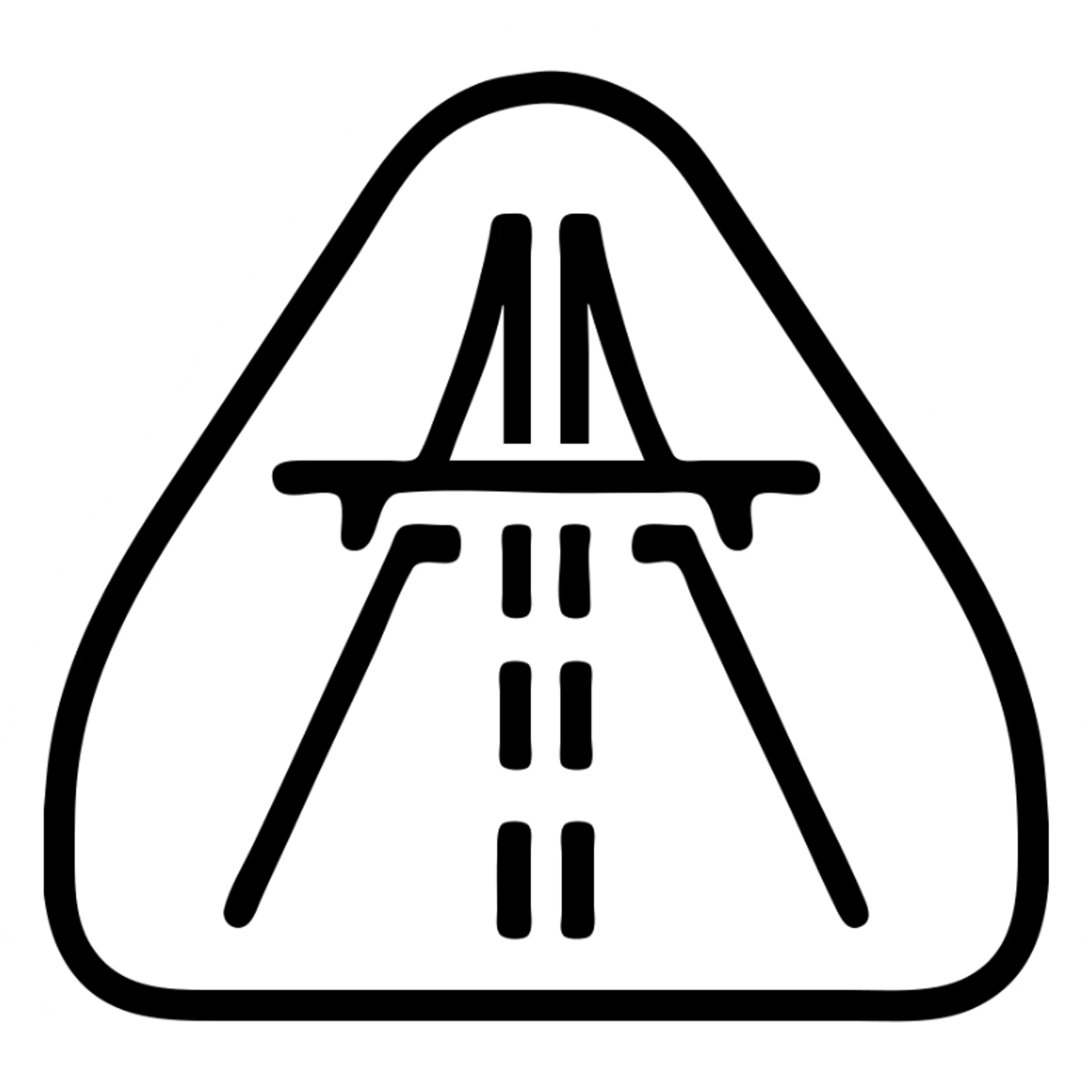 autobahn icon, gray outline, minimalist style, Germany sticker