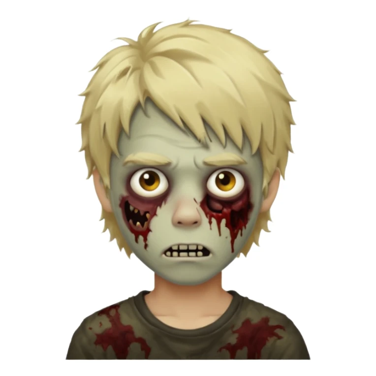 Boy, zombie, blonde hair, shaggy, dark, spooky sticker