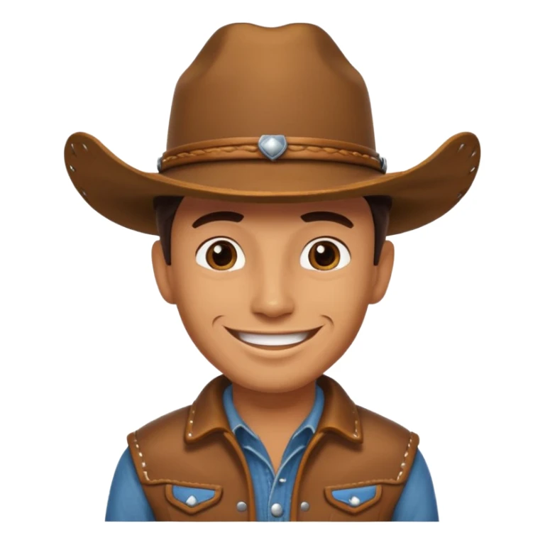 cowboy with really cool cowboy hat smiling sticker