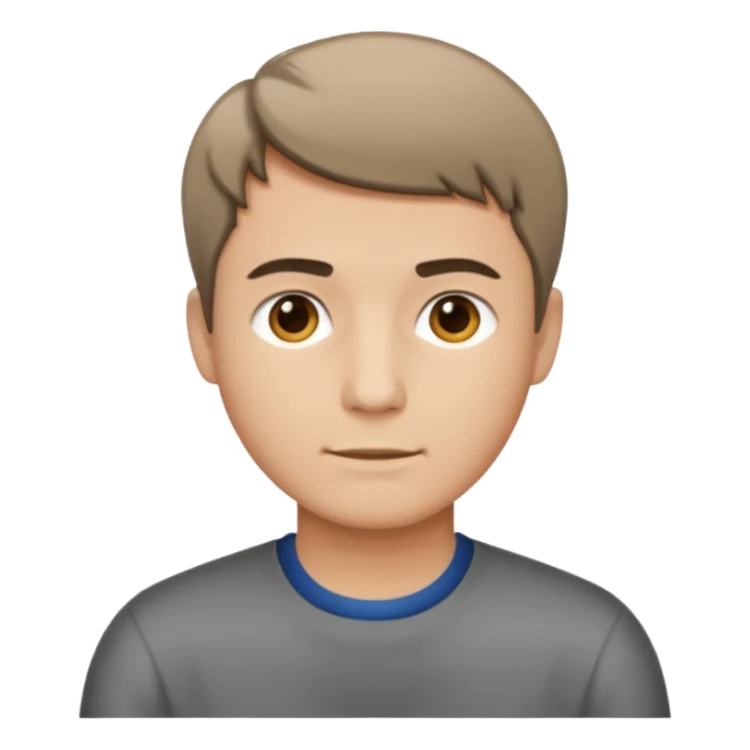 man with short hair medium tone sticker