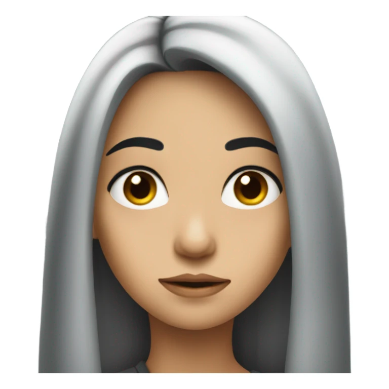 a girl with long black hair sad  sticker