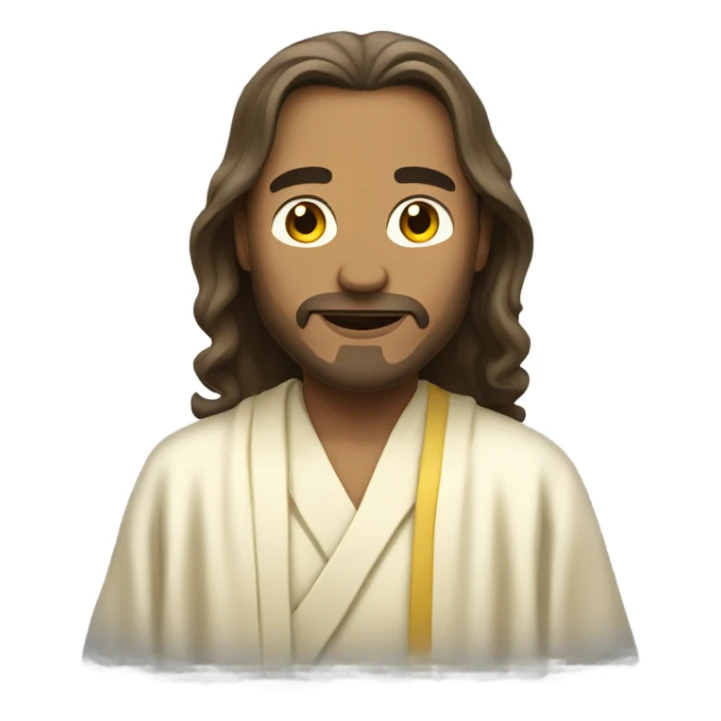The dude with long hair and in a yellowed white robe sticker