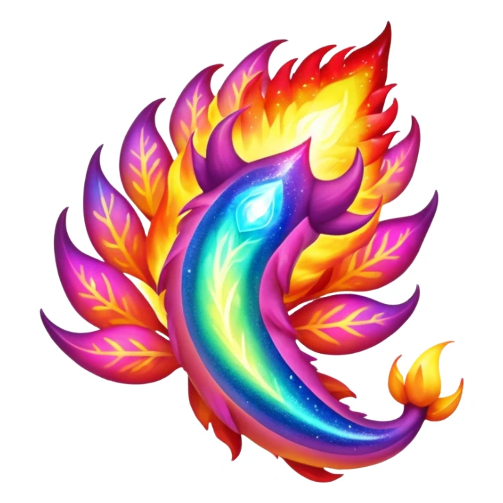 Elemental Forty Fiery Sparky Fierce Colorful Gradient Sparkly Nebular Starry Flaming Viney Rosey Rosy Vinal Dusky Aurorus-Amaura-Auroras-Pokémon-Fakémon-creature sticker
