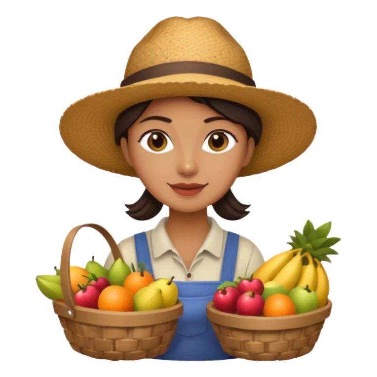Shopper with fruit basket,Farmers’ Market, background Fruit, market. sticker