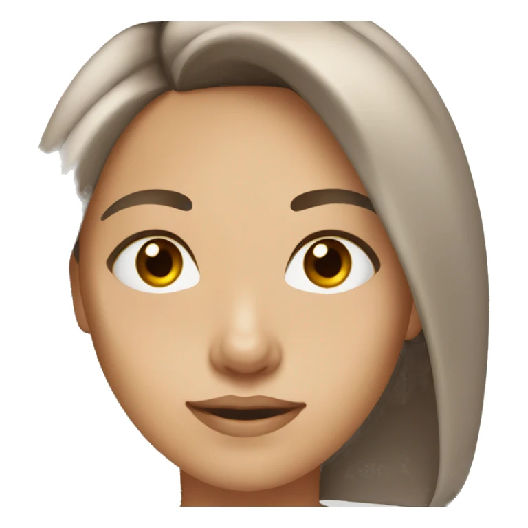 Girl white skin brown hair brown eyes sticker