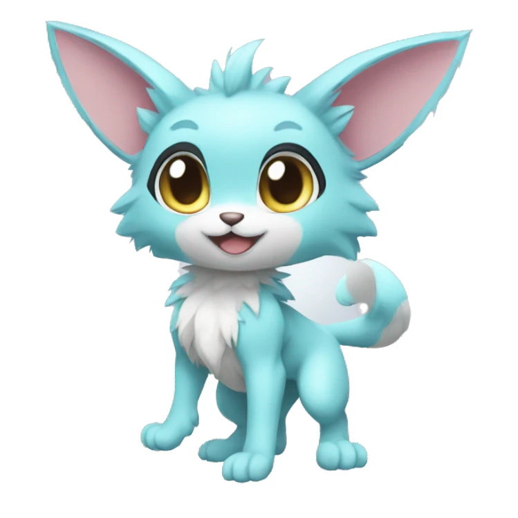 Anthro-Pastel-Fur-Sona-Chibi-Shiny-Fakémon full body sticker
