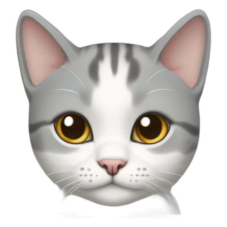 Gray and white English shorthair cat sticker