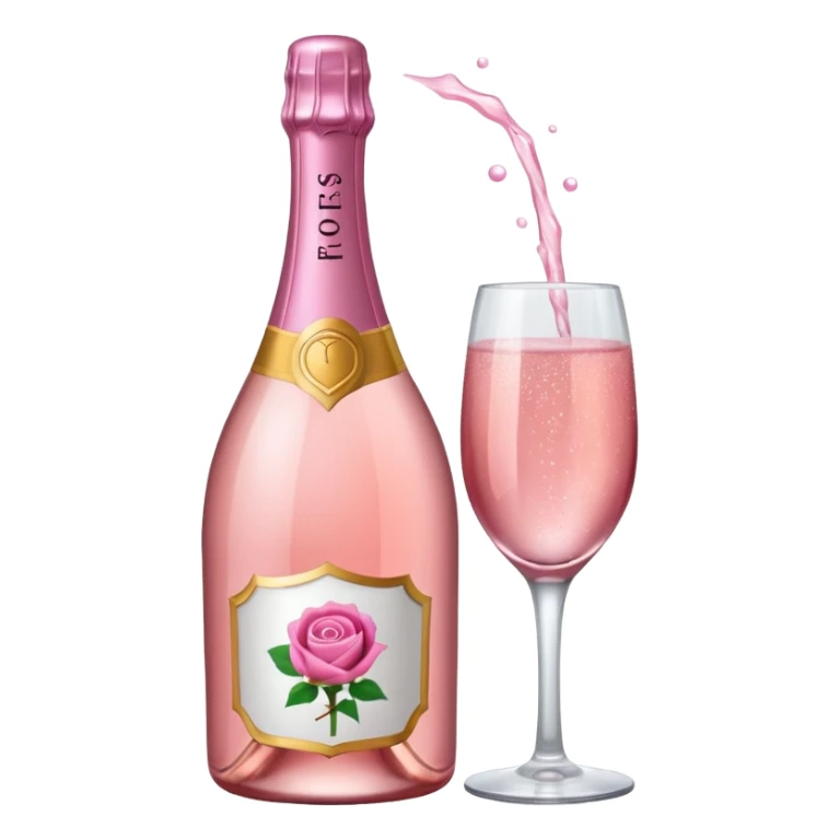 bottle of sparkling rose like the champagne emoji sticker