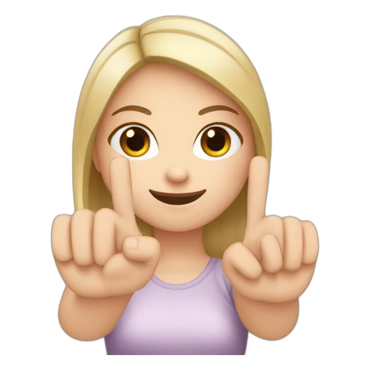 white girl showing three fingers on one hand sticker