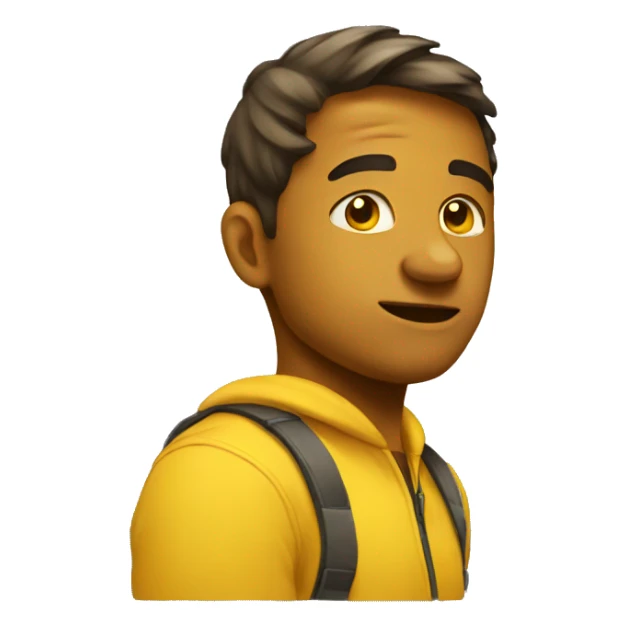 An yellow emoji looking to the side sticker