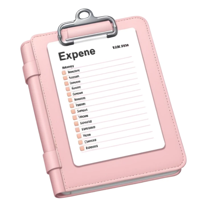 Light Pale Pink expense tracker Money spent \Documents paper sticker