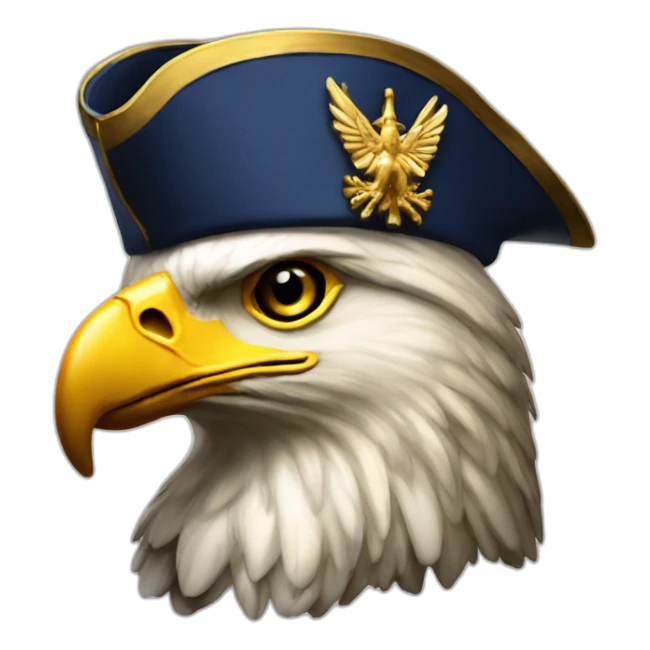 golden imperial eagle with napoleon tricorne hat sticker