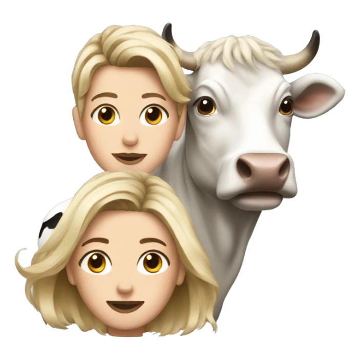 Hair estilist with a cow sticker