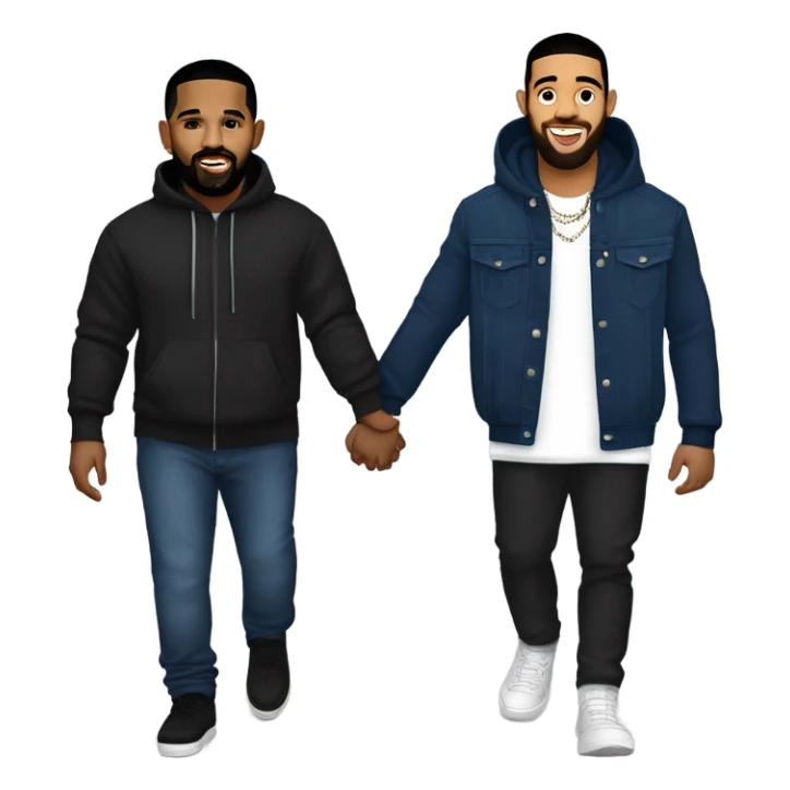 Drake and Kendrick Lamar holding hands sticker