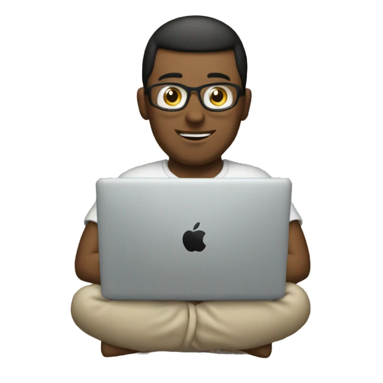 3 peaple with mac book in hands sticker