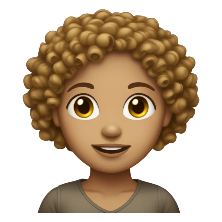 curly head Lightskinned girl sticker
