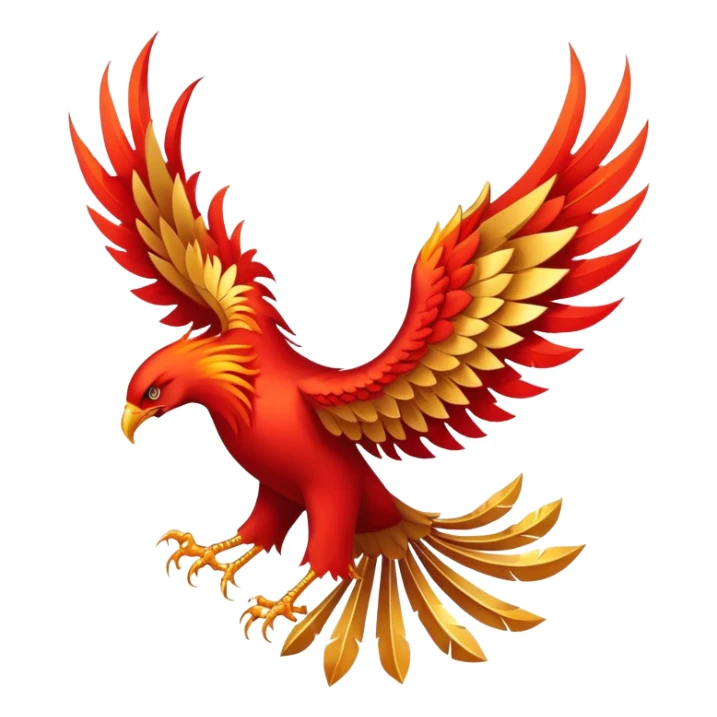 Red and gold rising phoenix, rebellion symbol from Morning Star sticker