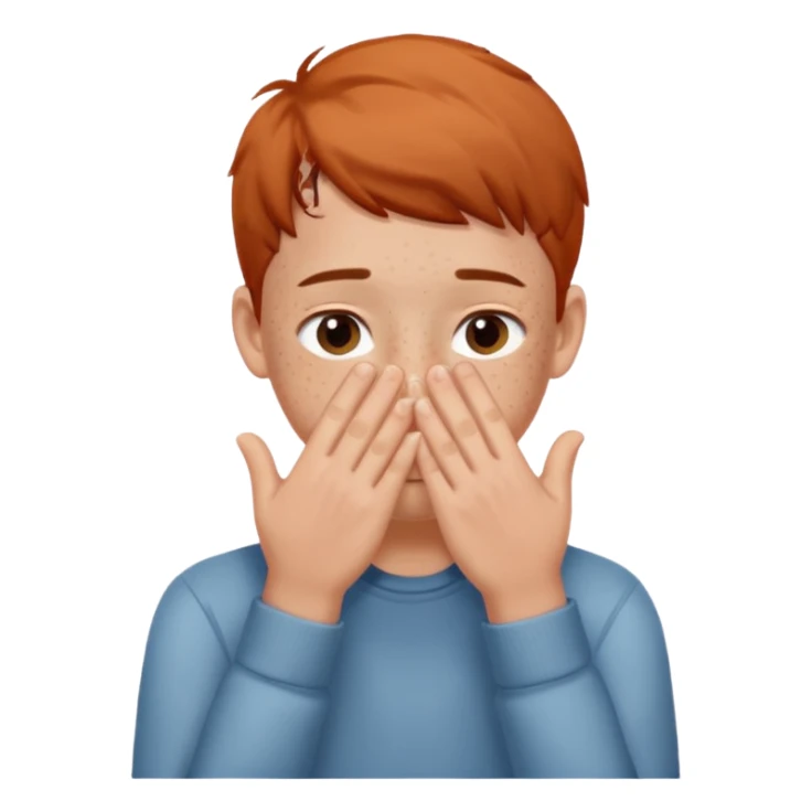 Create a shyness imoji Boys imoji Boys imoji hand in face hand in full face create a shame boys imoji full face cover in hand sticker