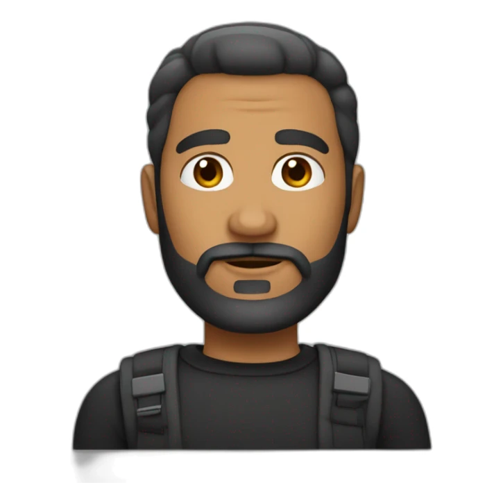 hombre de 45 años cabello corto negro y con canas barba con canas sticker