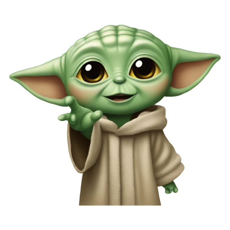 Baby yoda holding up ok sign sticker
