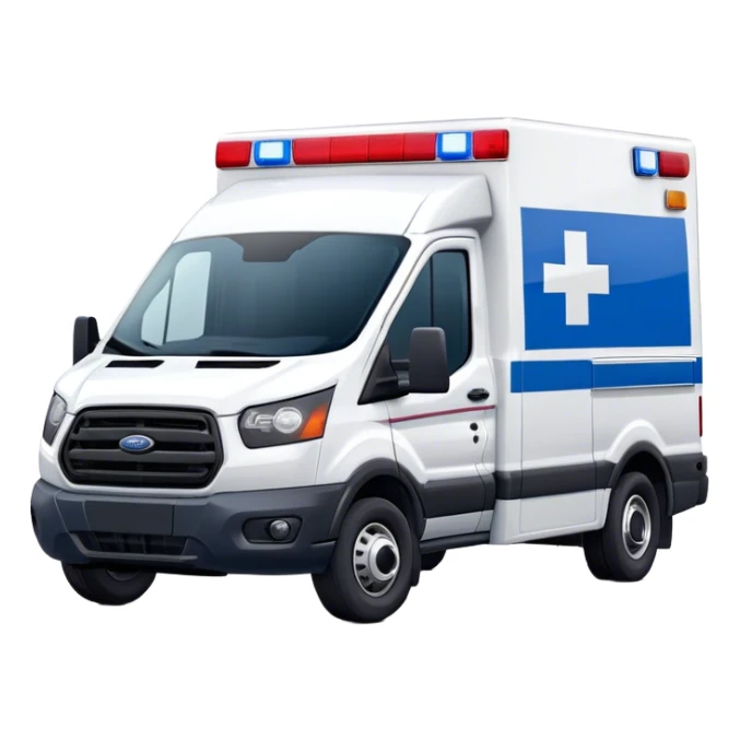 Ambulance - Ford Transit 350 (Model Year: 2021) (Iconic colour: White with red and blue lights) sticker