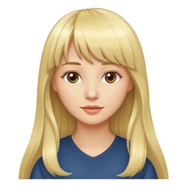 Woman very long flowing blonde hair With BANGS sticker
