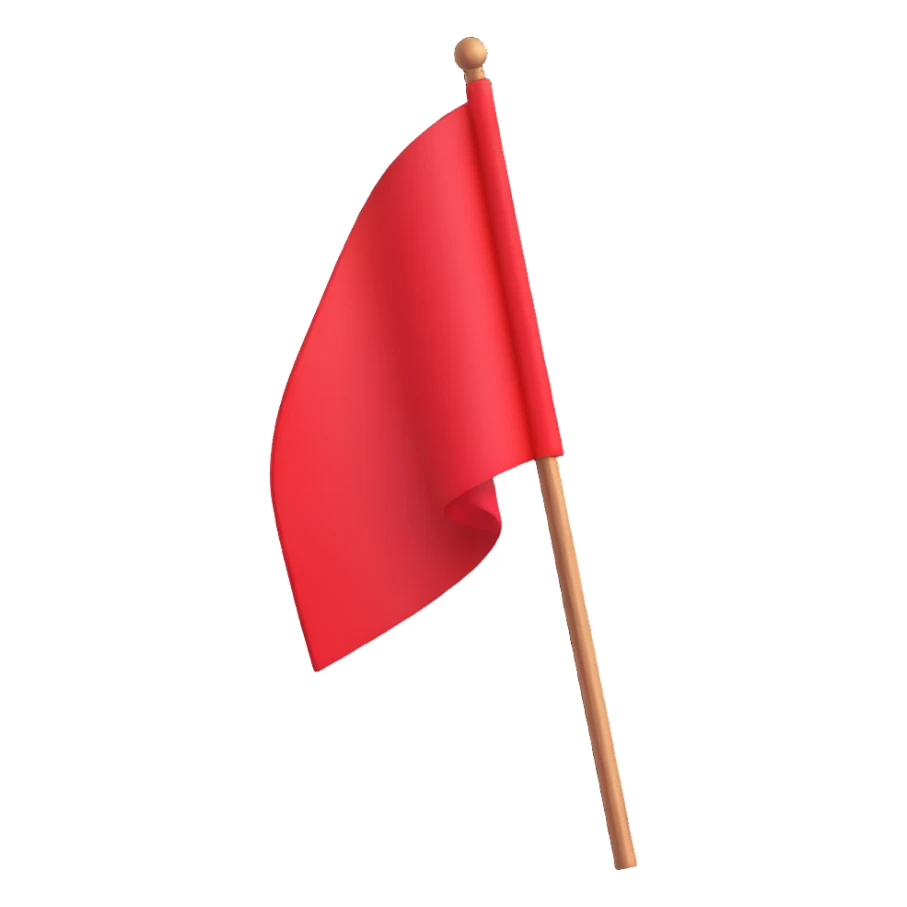 red flag on a wooden stick sticker