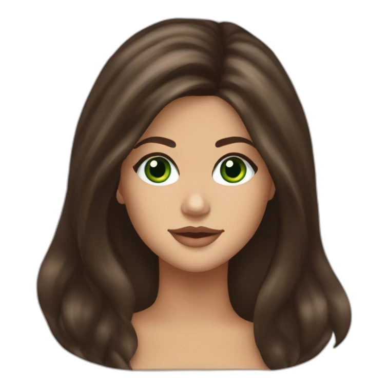 Selena Gomez with Green eyes and long chocolaté hair sticker