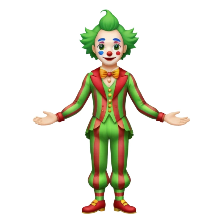 circus clown green hair full body sticker