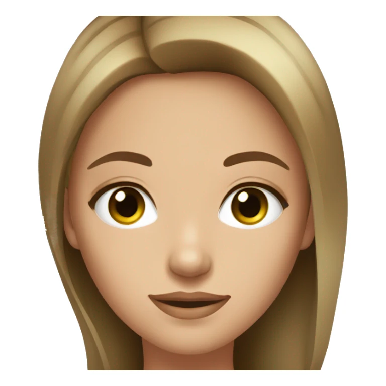 beautiful girl green eyes straight light brown hair sticker