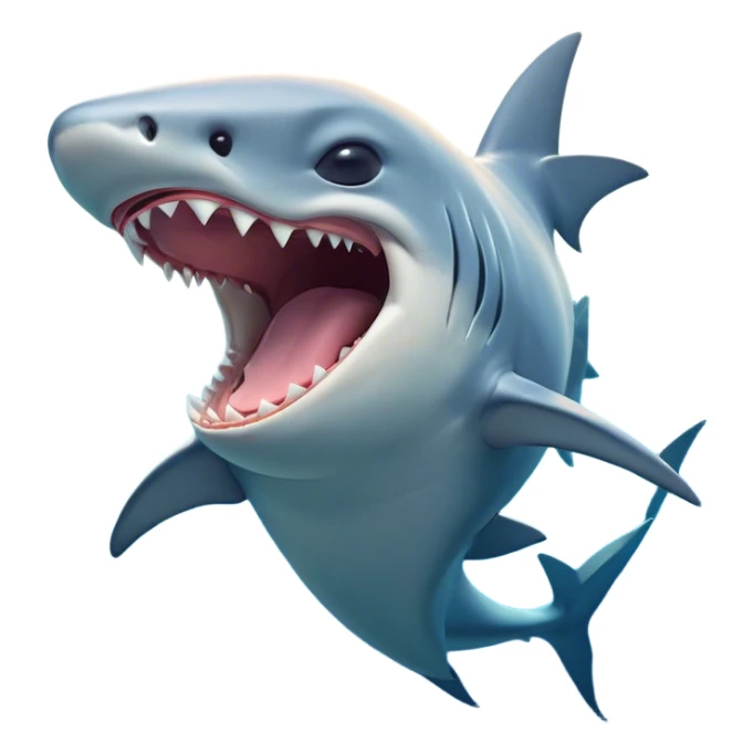 Cinematic Cute Yawning Hammerhead Shark Portrait Emoji, Head tilted slightly with a dramatic, wide-open yawn, showcasing its unique hammer-shaped head with relaxed, drooping fins and sleepy, half-closed eyes, Simplified yet irresistibly adorable features, highly detailed, glowing with a soft, cozy oceanic glow, high shine, relaxed yet expressive, stylized with a hint of whimsical aquatic ease, soft glowing outline, capturing the essence of a drowsy yet affectionate hammerhead that appears ready to stretch and yawn its way out of the screen! sticker
