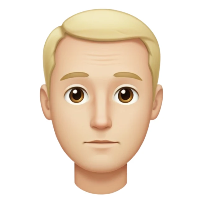 Đàn ông, mặt to, tóc vàng nhạt tóc hói, cằm dài, mặt đầy đặn dài sticker