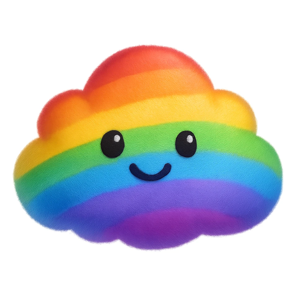 gay pride emoji, rainbow cloud, soft and fluffy sticker