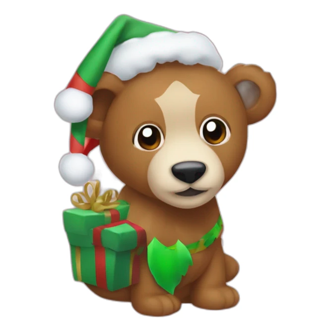 Osito navideño montado en un ciervo sticker