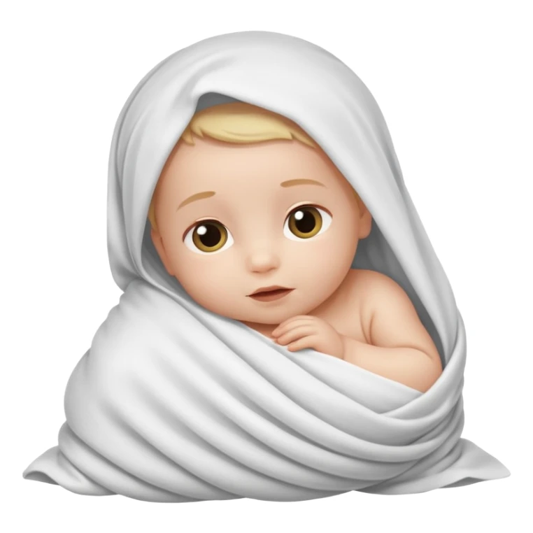 baby im Tuch eingewickelt. neugeborenes. seitlich liegend. sticker